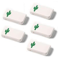 EORTA 5 Pack Small Plastic Pill Cases Portable White Medicine Pill Boxes Pill Containers Jewelry Storage Holders Pocket Purse Size for Travel Outdoor Work, 3 Compartments, Cactus