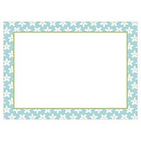 Caspari Calico Floral Bordered Self-Adhesive Gift Tags in Blue, 36 Labels Included