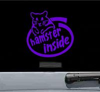 Funny hamster inside Vinyl Decal Sticker (PURPLE)