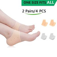 Silicone Heel Cushion,Heel Cups,Gel Heel Protectors,Plantar Fasciitis Inserts Pads& Heel Guards Great fot Heel Pain, Heal Dry Cracked Heels, Achilles Tendinitis.Heel Sore.