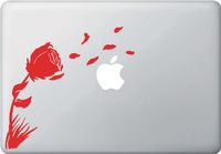 Yadda-Yadda Design Co. Rose in The Wind - MacBook or Laptop Vinyl Decal Sticker (Color Variations Available) (Red)