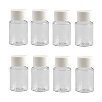 vipolish 12 PCS 30 ML 1 OZ Plastic Clear Pill Bottles Empty Capsule Container with White Screw Cap Solid Powder Case Refillable Tablet Storage Holder Bolus Sample Jar for Dispense Different Items