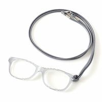 MIDI Italian Light Grey/Italian Fine Acetate Lorgnette Loupe with Cord for Women – Magnifying and Reading Glasses [All in one](pg003c5)