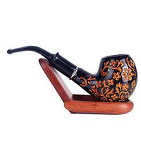 WMM-pipe Classical Tobacco Smoking Pipe Detachable Classical Bending Smoking Pipe Portable Resin Smoking Pipe with Carved Surface