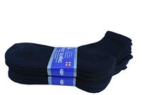 J&J 3, 6, or 12 Pairs Diabetic Circulatory Health Men's Cotton Ankle Socks ALL SIZE (Black 6Pack, 10-13)