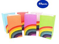 Small Gift Bags Paper Bags with Stickers Treat Bags Party Favor Bags Bulk rainbown Bags 48pcs
