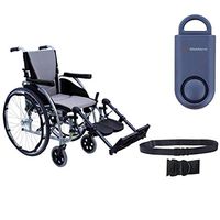 S-Ergo 125 Ergonomic Wheelchair | Seat Size 18" X 17" | Flip-Back Armrest | Upgraded to Elevating Legrests | Frame Color Silver & Free 130 dB Matte Blue Safety Alarm! + Black Belt!