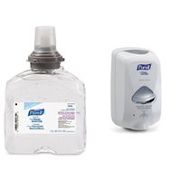 Purell TFX Refill, 5456-04 - Advanced Gel Hand Sanitizer (1200 mL) - 4 Pack and PURELL 2720-01 TFX Touch Free Hand Sanitizer Dispenser,  Dove Gray bundle
