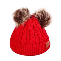 Lataw Unisex Hats for Men and Women Fashion Winter Knit Thicken Warm Hat Ear with Hairball Outdoor Travel Sport Windproof Cute Cap