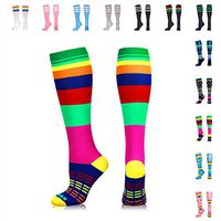 NEWZILL SWAG Compression Socks (20-30mmHg) for Men & Women, BEST Graduated Athletic Fit for Running, Nurses, Edema, Diabetic, Shin Splints, Flight Travel & Pregnancy (Swag Rainbow, Medium)
