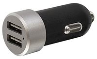 Bracketron EZCharge Dual Pro USB Car Charger, 4.8A, Silver