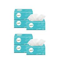 HUI JIN Soft 3-Ply Facial Tissues Natural Unscented Wood Pulp Quilted Toilet Tissues 300 Sheets x 6 Packs