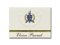 Signature Announcements Eloiza Pascual (Caguas, PR) Graduation Announcements, Presidential style, Elite package of 25 with Gold & Blue Metallic Foil seal