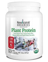 Nova Scotia Organics Plant Protein (504g) - Organic, Vegan, Vegetarian, Non-GMO, 20g Protein + 4g BCAAs/Serving. Made from 4 Certified Organic Ingredients.