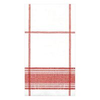 Caspari Belgian Linen Paper Linen Guest Towel Napkins in Red, Four Packs of 12