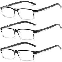 HILBALM Reading Glasses 3 Pairs Quality Readers Spring Hinge Glasses for Reading for Men and Women (3 Pack, 200x Diopters)