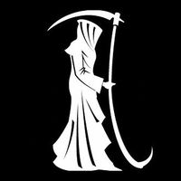 Legacy Innovations Grim Reaper White Decal Vinyl Sticker|Cars Trucks Vans Walls Laptop| White |5.5 x 3.5 in|LLI598