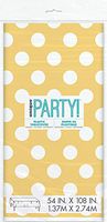 Polka Dot Plastic Tablecloth, 108" x 54", Yellow