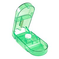 Pill Cutter for Cutting Small Pills or Large Pills in Half, Stainless Blade Medicine Slicer Cutting Drugs Cleanly,Tablet Splitter with Finger Protect Guard Green