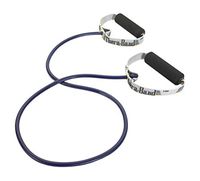 TheraBand Professional Latex Resistance Tubing with Handles for Physical Therapy, Lower Pilates, at-Home Workouts, and Rehab, Soft Handles, 48 Inch, Blue, Extra Heavy, Intermediate Level 2