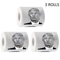 OJYUDD 3 Rolls Donald Trump Toilet Paper 2 Ply Toilet Tissue 240 Full Funniest Political Gag Gift Highly Collectible Novelty Toilet Paper