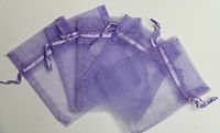 48 Organza Drawstring Pouches Gift Bags 4x5 - Purple