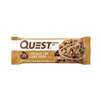 Quest Nutrition Protein Bar, Chocolate Chip Cookie Dough, 21g Protein, 4g Net Carbs, 200 Cals, 2.1oz Bar, 1 Count, High Protein, Low Carb, Gluten Free, Soy Free
