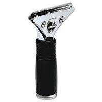 Unger PR00 Pro Stainless Steel Squeegee Handle, Rubber Grip, Black/Steel, Screw Clamp