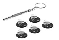 15mm D-Shaped Soft Silicone Nose Pads for Eyeglasses Repair Kits Mini 3 in 1 Stainless Steel Screwdriver(Push-in, 5 Pair)