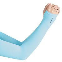 Tentock UV Protection Cooling Breathable Arm Sleeves UPF50+ for Men Women Sunblock Cooler Protective Sports Gloves for Driving, Cycling,Golf,Runing,Fishing(Blue)