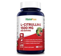 L-Citrulline 1500 mg 180 Vegetarian Caps (Non-GMO & Gluten Free) Promotes Healthy Circulation and Cardiovascular Health - Supports Well-Being - Enhances Endurance