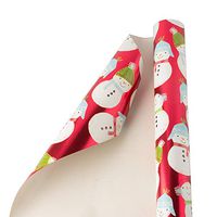 JAM PAPER Gift Wrap - Christmas Wrapping Paper - 25 Sq Ft - Cozy Snowmen - Roll Sold Individually