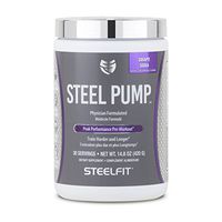 SteelFit Steel Pump - Pre Workout Supplement - Train Harder - Train Longer - No Crash or Jitters - Energy - Endurance - Focus - Pumps - Peak ATP - 30 Servings - Grape Soda