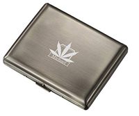 Personalized Visol Antique Brass Double Sided Cigarette Case with Free Leaf Design Laser Engravings (Leaf 2)