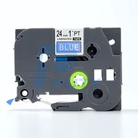 IDIK 1PK White on Blue Standard Laminated Label Tape Compatible for Brother P-Touch TZe-555 TZ555 TZe555(24mm x 8m)