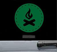 Campfire Camping wanderlust Vinyl Decal Sticker (GREEN)