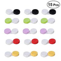 Healifty Contact Lens case with Storage jar 15PC Contact Lens Case with Storage Jar Contact Lens Double Boxes Beautiful Double Boxes (Mixed Color)