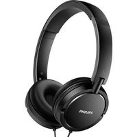 Philips Over The Ear Headphones Foldable Stereo Extra Bass Portable Headphones Headset SHL Series Lightweight 3.5mm Jack Plug (Black)