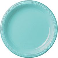 Round Plastic Plates | 20ct (7 inch, Robin's Egg Blue)