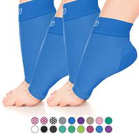 Go2 Plantar Fasciitis Socks|Best Ankle Compression Brace 22-25 mmHg|Arch Support Joint Heel Pain Relief|Foot Sleeves for Women and Men Reduce Swelling|Relieve Achilles Tendonitis(2p Solid Blue,S)