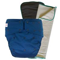 Cloth Diaper Cover Set - Reusable Special Needs Incontinence Briefs with Bamboo Inserts for Big Kids, Teens and Adults (Navy Blue, Extended)