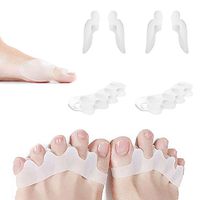 LIHEXING Toe Separators,6 Pieces Toe Stretchers Toe Straightener Corrects Toes and Bunion for Pain Relief, Hallux Valgus,Gel Bunion Toe Spacers Kits (White)