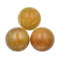 AD Beads Natural Gemstone Harmony Round Ball Crystal Healing Sphere Massage Rock 20~50mm (18 Yellow Aventurine, 30mm)
