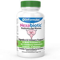 DrFormulas Probiotics for Women with Cranberry Pills, Fiber Prebiotic & D Mannose | Nexabiotic Vaginosis, Weight Loss & Urinary Health with Lactobacillus Acidophilus for Yeast, 60 Capsules