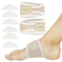 Vive Arch Support Brace (Pair) - Plantar Fasciitis Gel Strap for Men, Woman - Orthotic Compression Support Wrap Aids Foot Pain, High Arches, Flat Feet, Heel Fatigue - Insert for Under Socks and Shoes