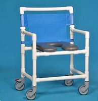 IPU VL OF9250 OS Oversize (Extra Wide) Rolling Shower Commode Chair 400 LBS Capacity (Blue)