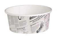 Round Newspaper Print Paper Deli Containers (Case of 500), PacknWood - Disposable Food Container (16 oz, 4.49" x 2.4") 210DELINEWS16