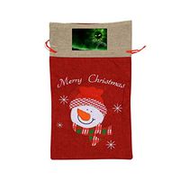 VAbBUQBWUQ Fashion Picture Element Santa Clause Drawstring Candy Goody Toy Gift Stocking Bag Holiday Wrapping Party Favors Presents Decorations