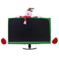 Chris.W Snow Man Computer Monitor Dust Cover Christmas Decoration for 19" - 27" Screen, Dustproof TV Screen Protector