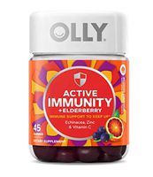 Olly Active Immunity + Elderberry Gummy Vitamins! 45 Gummies Orange Flavor! Blend Of Echinacea, Vitamin C & Zinc! Keep Your Immune System Running Strong! Choose From 1 Pack, 2 Pack Or 3 Pack! (1 Pack)